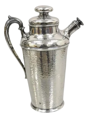 Early 20th Century International Silver Meriden Sp Art Deco Silver Plated Martini Cocktail Shaker