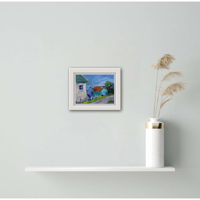 Wood Modern Impressionist Oil Painting, Mendocino Alley For Sale - Image 7 of 7