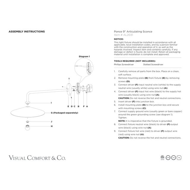 Amber Lewis for Visual Comfort Signature Ponce 9" Articulating Sconce in Modern Iron with Modern Iron Shade For Sale - Image 9 of 10