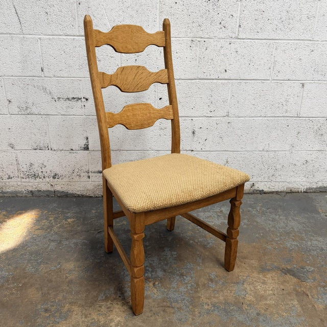 Henning Kjaernulf Set of 4 Henning Kjaernulf Razorblade Oak Dining Chairs, Eg Kvalitetsmøbel, Danish Modern For Sale - Image 4 of 10