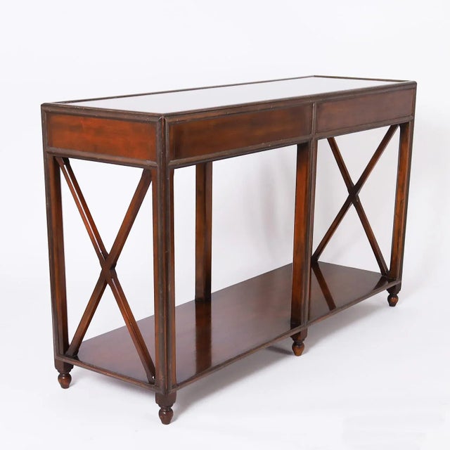 Late 20th Century Campaign Style Console Table For Sale - Image 5 of 10