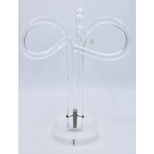 Modern Vintage Modern Lucite Hand Towel Rack / Scarf Holder For Sale - Image 3 of 11