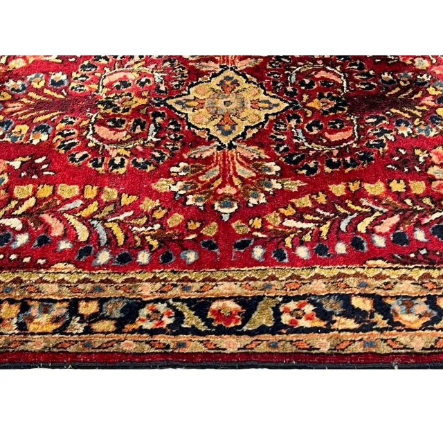 Persian Hand Knotted Antique Sarouk For Sale - Image 4 of 7