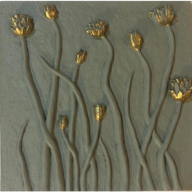 French Vintage Wall Plaque With Foliate Relief For Sale - Image 3 of 8