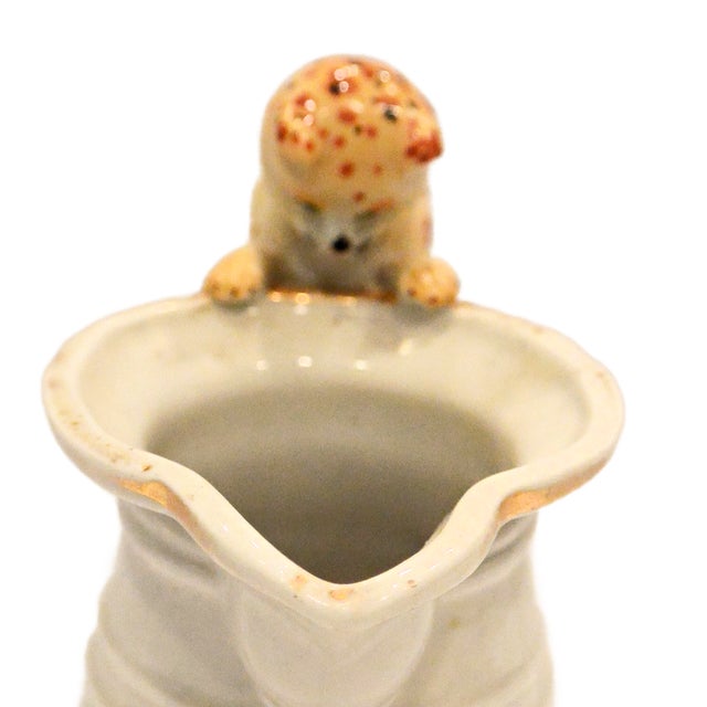 Rare Antique Copeland Spode "Cat-in-the-Pail" Ribbed Creamer For Sale - Image 4 of 10