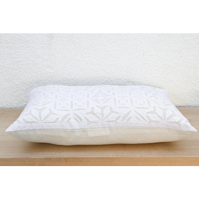 Zinna Lumbar Applique Pillow Cover For Sale - Image 4 of 7