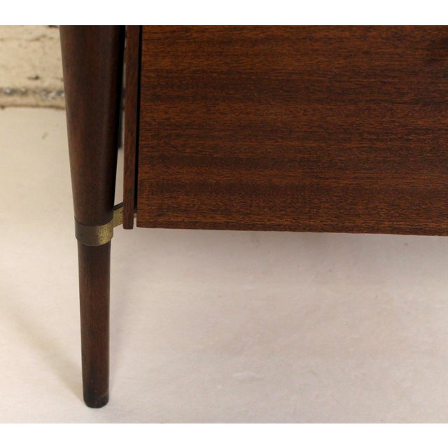 Wood Mid 20th Century Mahogany and Brass Desk Designed by Paul McCobb for Calvin Furniture For Sale - Image 7 of 14