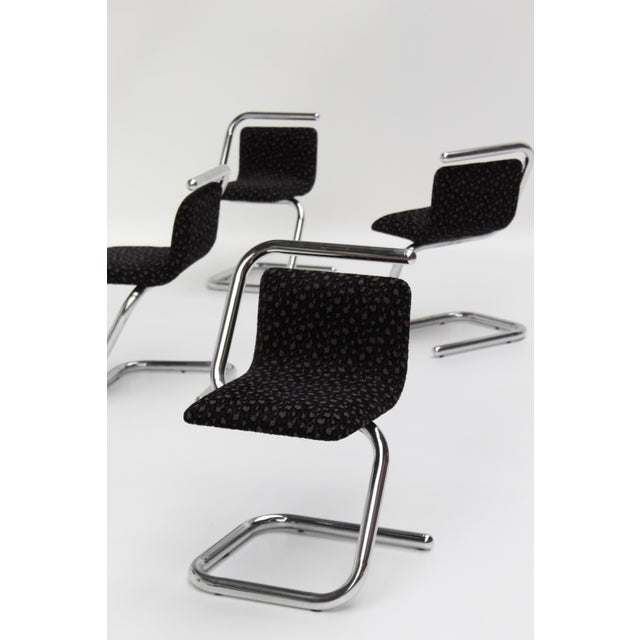 Italian S Anonimo Chrome Chairs in Leopard Velvet, 1970s, Set of 6 For Sale - Image 13 of 18