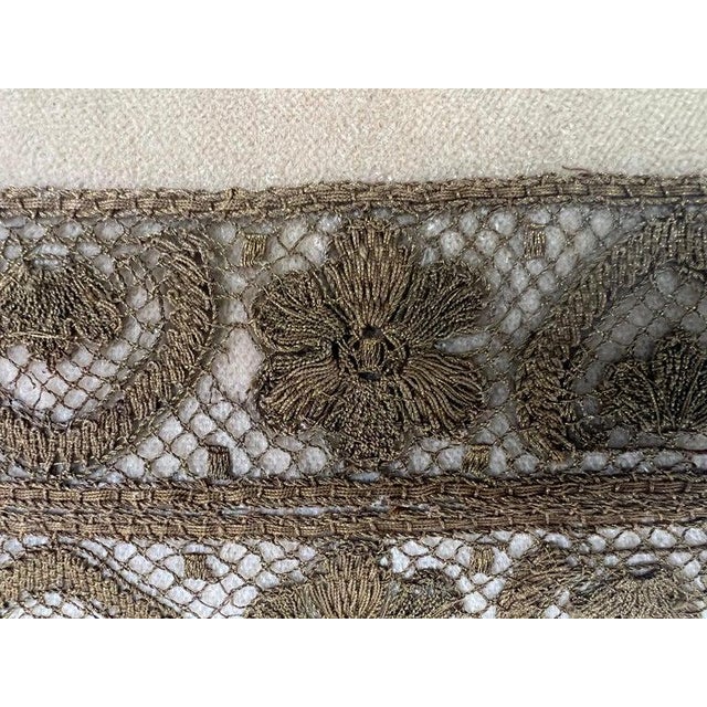 Melissa Levinson Petite Velvet Pillows With Antique French Metallic Lace For Sale - Image 4 of 6