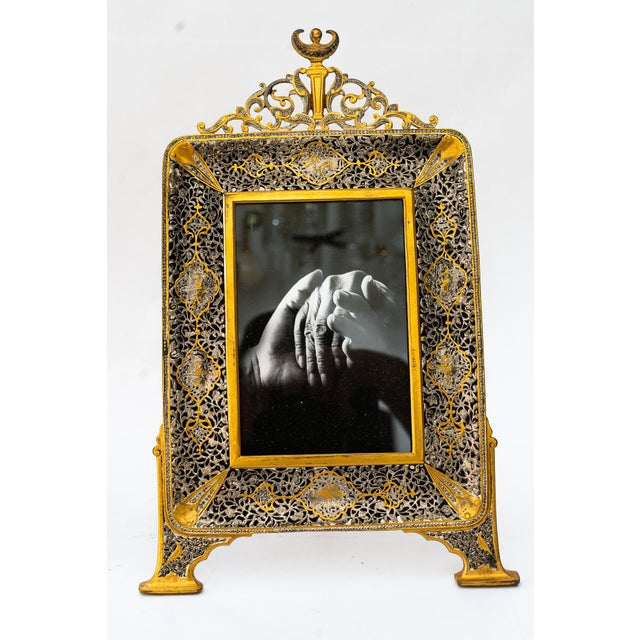 Vintage Art Deco Gold-Plated Picture Frames, 1920s, Set of 2 For Sale - Image 10 of 15