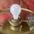 1950s Vintage Brass Electric Lamp With Floral Glass Shade For Sale - Image 5 of 14