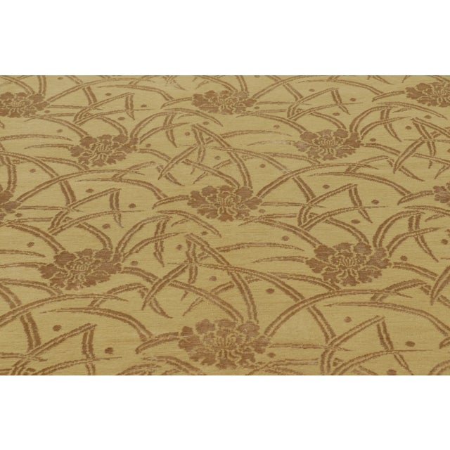 Rug & Kilim Rug & Kilim’s Modern Art Deco Style Rug in Gold With Floral Patterns For Sale - Image 4 of 9