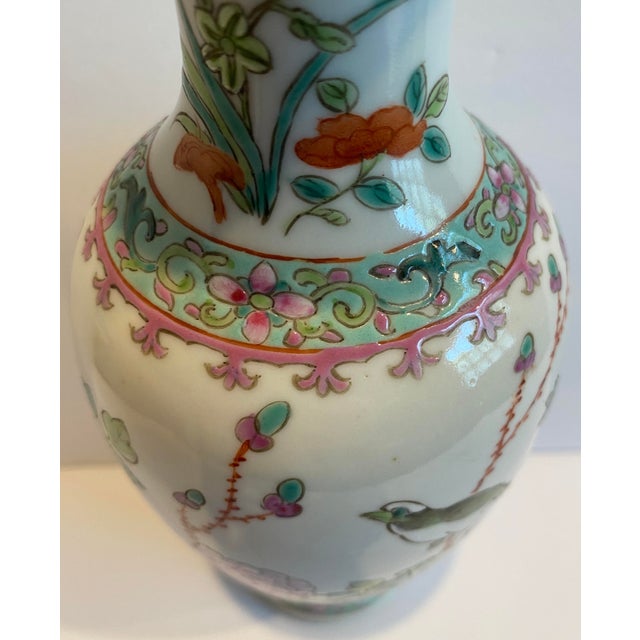 Chinese Antique Chinese Famille Verte Porcelain Vase For Sale - Image 3 of 10