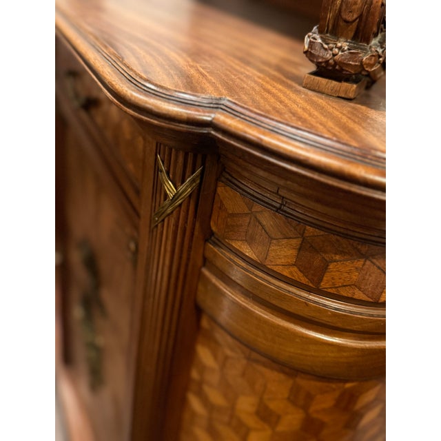 Late 19th Century French Louis XVI-style Buffet À Deux Corps Two-Piece Cabinet For Sale - Image 9 of 11