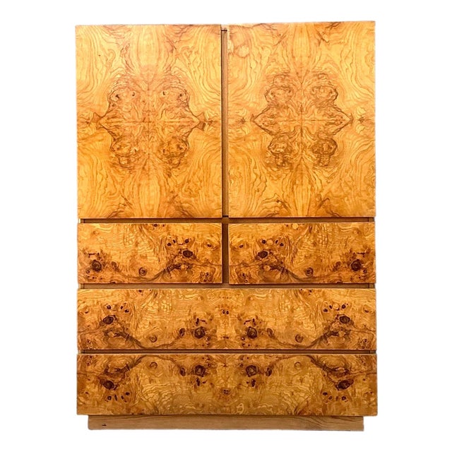 Vintage Lane Altavista Burl Wood Armoire For Sale
