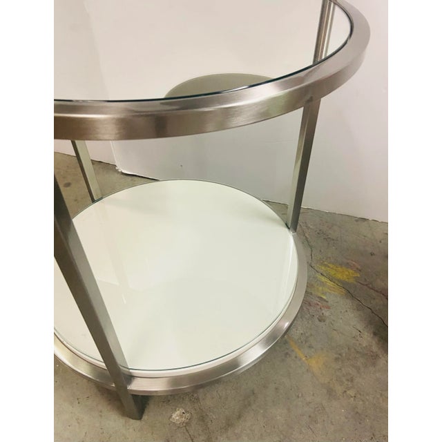 Modern Caracole Modern Satin Nickel Oversight End Table For Sale - Image 3 of 5