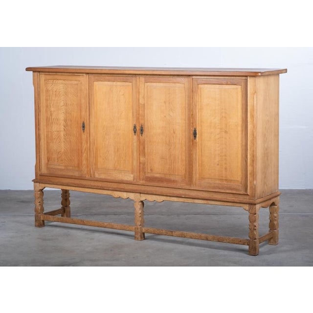 Brutalist Danish Brutalist Oak Sideboard by Henning Kjærnulf, 1970s For Sale - Image 3 of 10