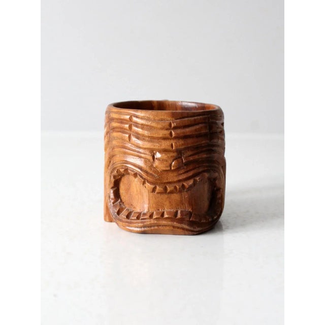 Brown Vintage Monkey Pod Tiki Mug For Sale - Image 8 of 10