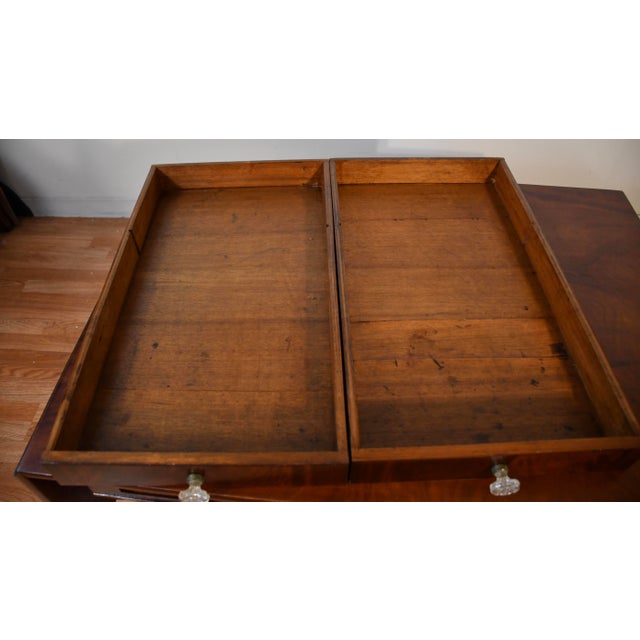 1860s Antique Federal Flame Mahogany Drop-Leaf Table / Sofa Table For Sale - Image 12 of 18