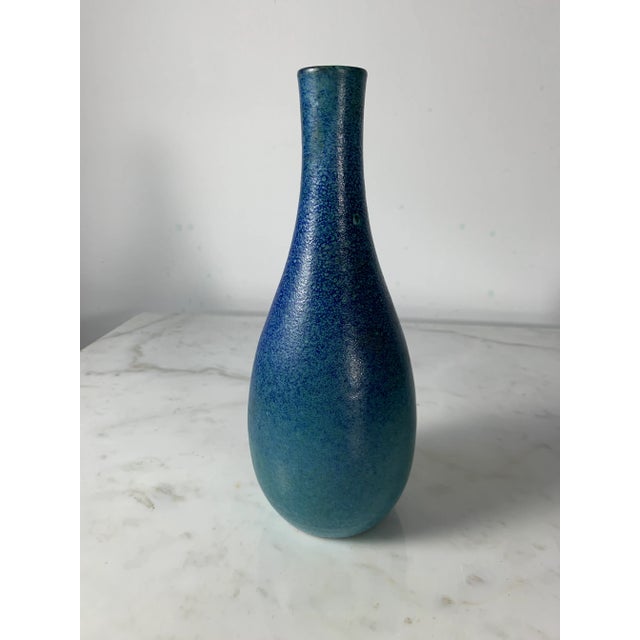 Mid 20th Century Vallauris, France Blue Pottery Vase by Robert Meynard For Sale - Image 10 of 10
