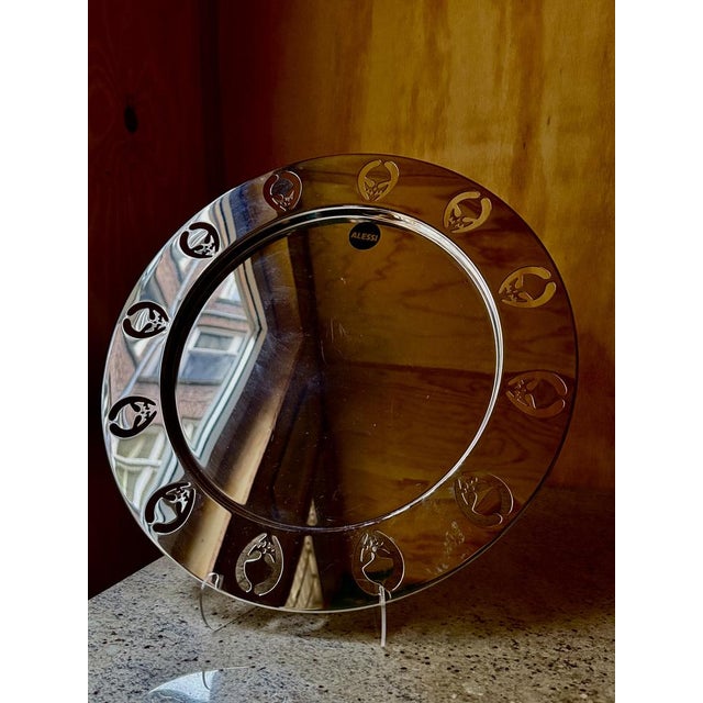 Silver Limited Editon Round Girotondo Tray in Polished 18/10 Stainless Steel by Stefano Giovannoni and Guido Venturini for Alessi, 1989 For Sale - Image 8 of 18