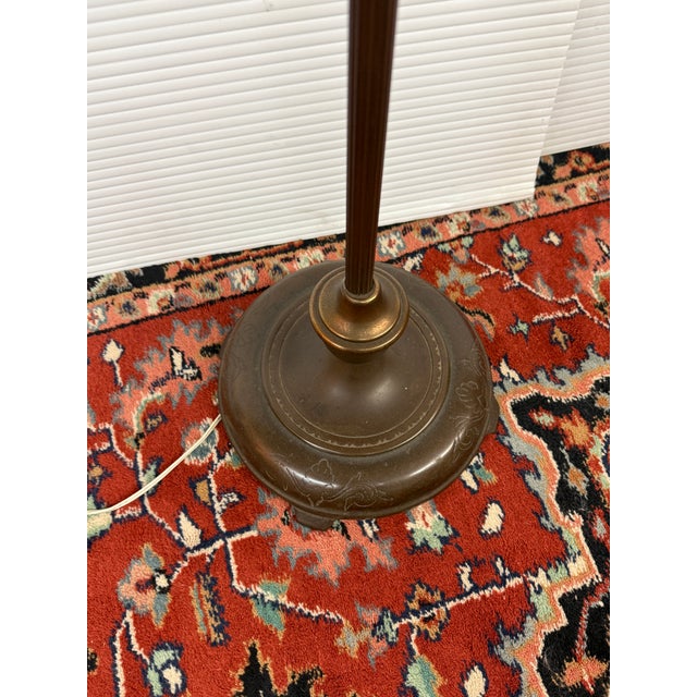 Mid 20th Century Mid 20th Century Victorian Etched Brass Floor Lamp For Sale - Image 5 of 9