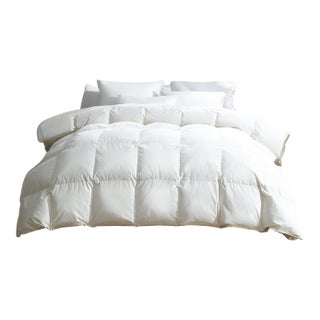 Summer Weight Canadian Hutterite Goose Down Duvet with Cotton Shell, Twin For Sale