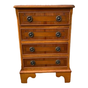 1940s Chippendale Style Inlaid Walnut Side Chest