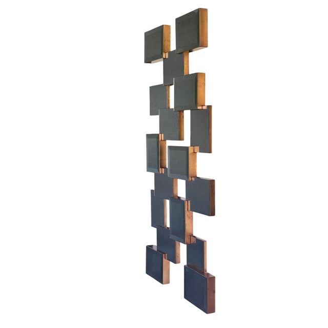 John Richard Geometric Brutalist Acid Wash Mirror Sculpture For Sale - Image 4 of 15