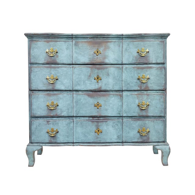 Scandinavian Baroque Painted Oak Chest of Drawers, 1790s For Sale - Image 10 of 10