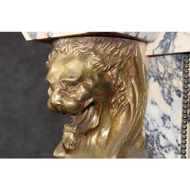 19th C French Regency Style Breche Violet Marble and Bronze Pedestal For Sale - Image 14 of 17
