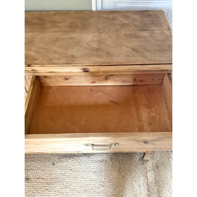 Tan Parisian Artisanal Buffet in Raw Wood by R. Maiorana, France, 1940s For Sale - Image 8 of 18