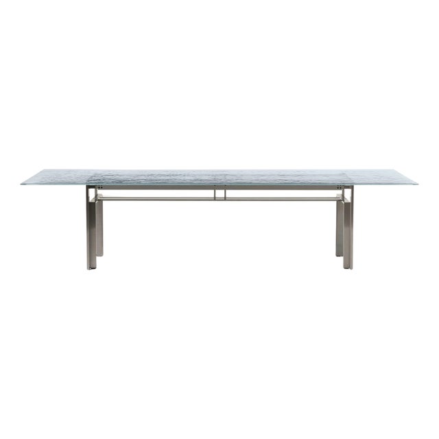 Mid-Century Modern Doge Laguna Table in Steel & Glass from Carlo Scarpa For Sale