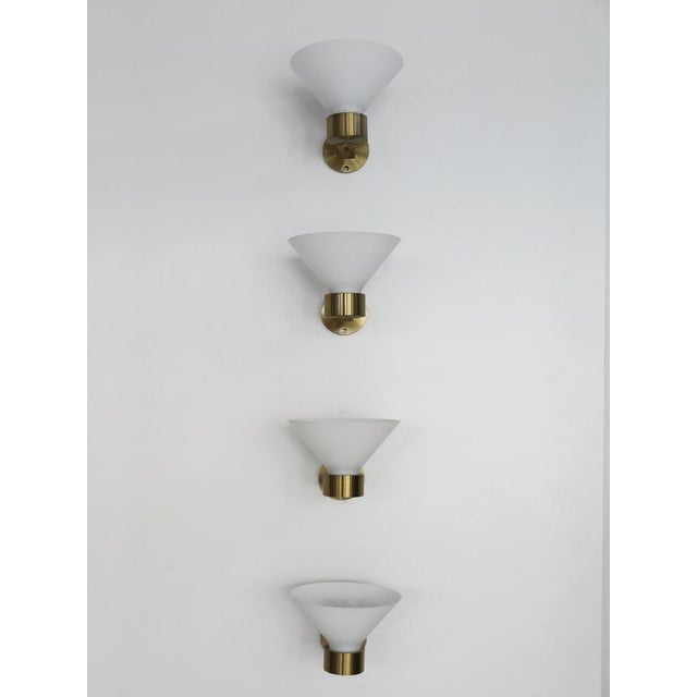1970s Italian Wall Lamps in Brass and Murano Glass, 1970s, Set of 4 For Sale - Image 5 of 18