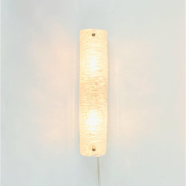 Mid-Century Modern Tubular Murano Glass Wall Lamp from Hillebrand, Germany, 1970s For Sale - Image 4 of 8