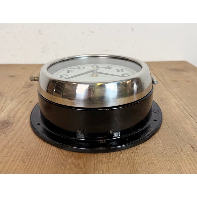 Vintage Black Hanil Ship Wall Clock, 1980s For Sale - Image 14 of 18