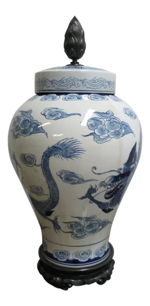 Asian Chapman Inspired Porcelain Vase/Urn