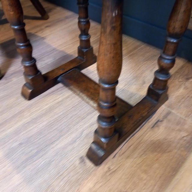 Antique Drop Leaf Joint Stool, 1700s For Sale - Image 4 of 13