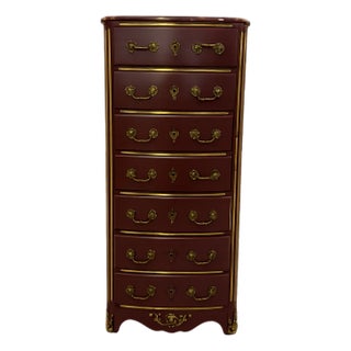 Early 20th Century French Louis XV Style Semainier With Marble Top and Bronze Hardware For Sale