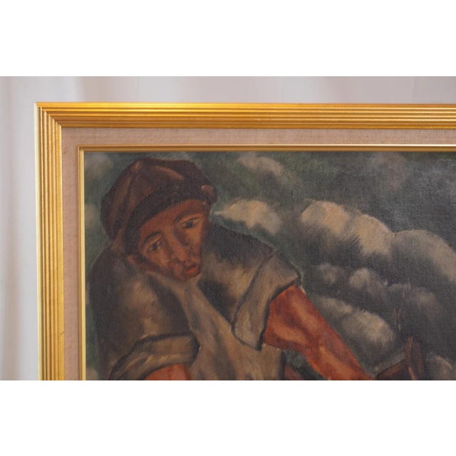 Mid-Century Modern 1950s William Gropper Paddling Oil Painting For Sale - Image 3 of 7