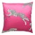 The House of Scalamandré Leaping Cheetah Pillow, Bubblegum For Sale