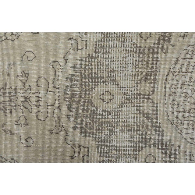 Tabriz Rug 7’11” X 10’8” Beige Wool Vintage Distressed Hand-Knotted Carpet For Sale - Image 10 of 15