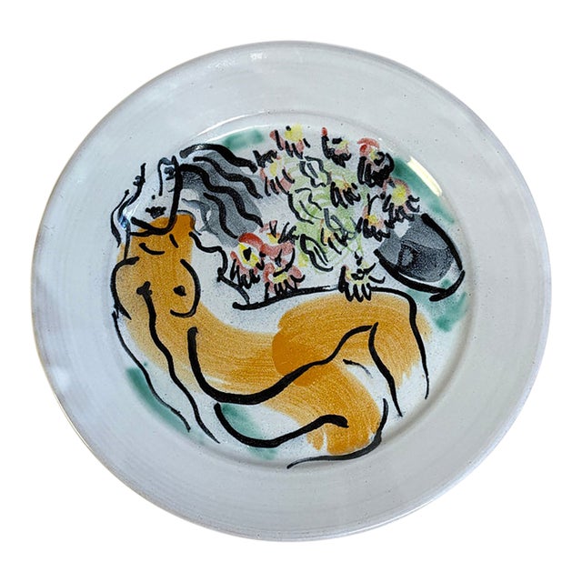 Late 20th Century Fulham Pottery Edward Piper Studio Pottery Plate For Sale