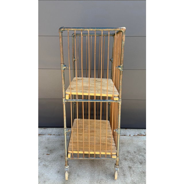 American Vintage Industrial Two-Tier Bindery Cart For Sale - Image 3 of 12
