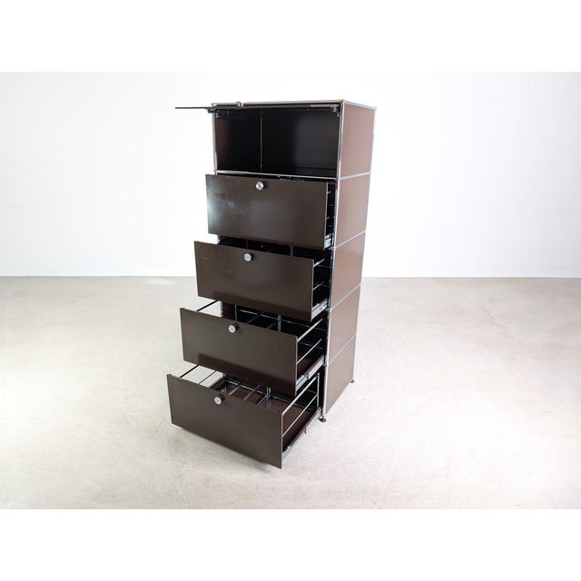 Brown Vintage Brown Filing Cabinet from USM Haller For Sale - Image 8 of 11