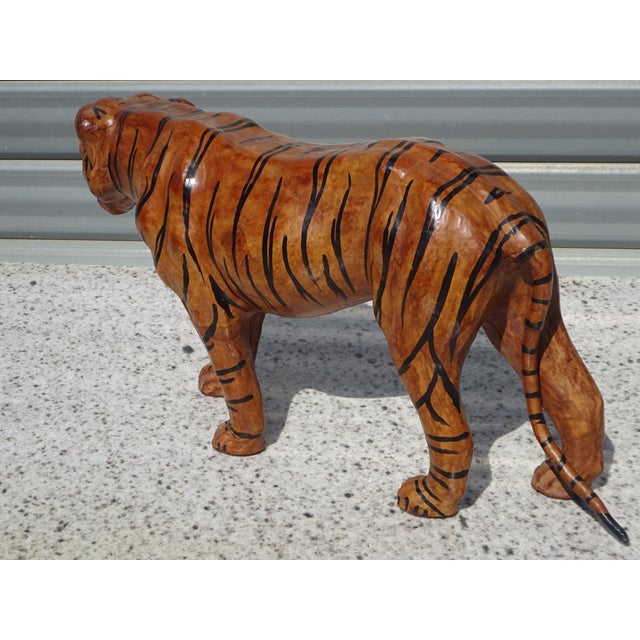 Vintage Leather Tiger, 1960s For Sale - Image 9 of 12