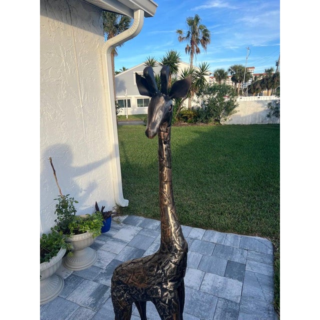 Mid-Century Modern Brutalist Mid Century Giraffe Statue For Sale - Image 3 of 12