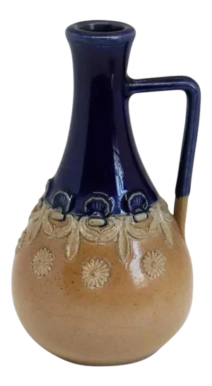 English Doulton Lambeth Pottery One Handle Baluster Cabinet Vase