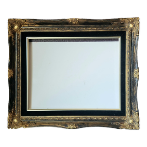 Vintage Mid-Century Baroque Style Solid Wood Frame With Black Velvet Liner – Fits 11x14 Art