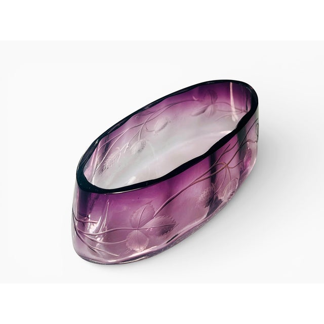 Art Nouveau Glass with Floral Cuts by Ludwig Moser, 1890s For Sale - Image 4 of 7